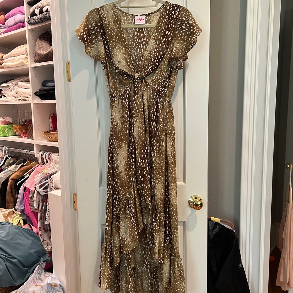 Buddy Love Missy Fawn Print High-Low Dress